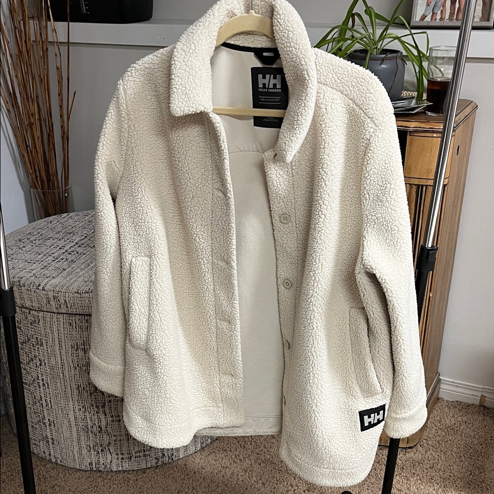 Helly Hansen Off-White Sherpa Fleece Snap Jacket